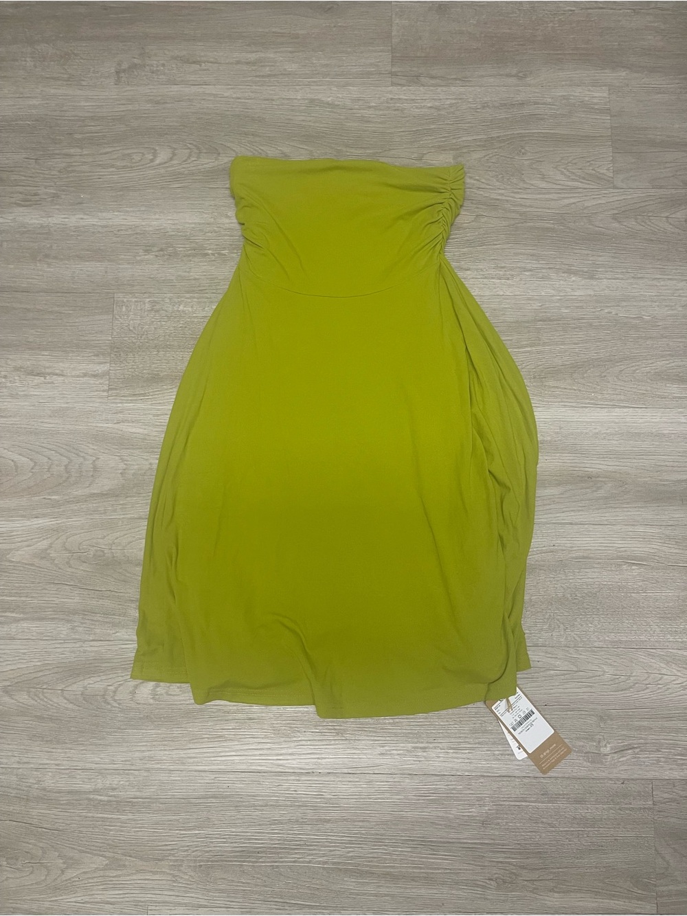 Ogl flowy side ruched a line midi skirt in sprout green - Picture 3 of 3